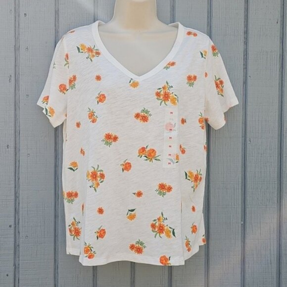 Old Navy EveryWear Slub-Knit V-Neck T-Shirt Women's Size Medium - Picture 1 of 14